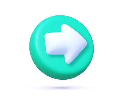 Arrow 3d on white background. Round button icon. Vector 3d illustration Stock Illustration