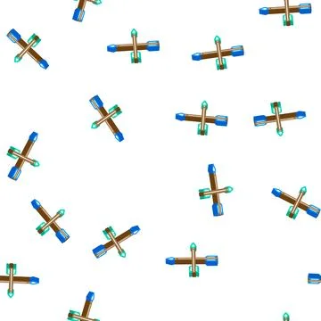 Arrow for aiming isometric icon seamless pattern Stock Illustration