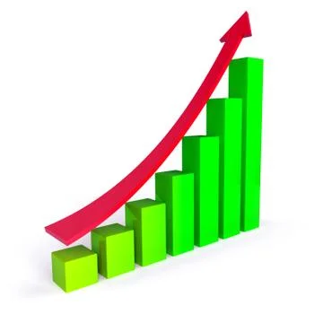 Arrow and chart bar Stock Illustration