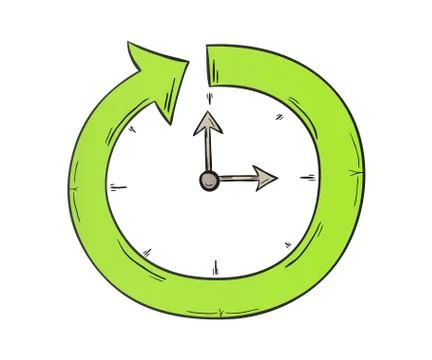 Arrow and clock Stock Illustration