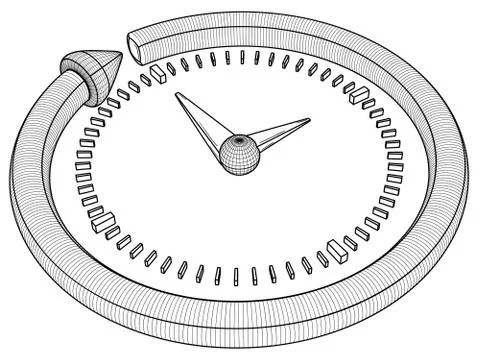 Arrow and clock as a symbol of progress Illustrazione stock