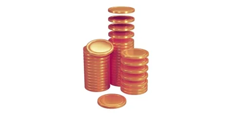 Up arrow and coin stacks. Financial success and growth concept. Stock Footage 160928624