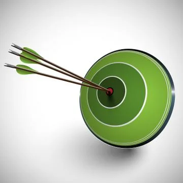 Arrow and a dartboard, vector. Stock Illustration