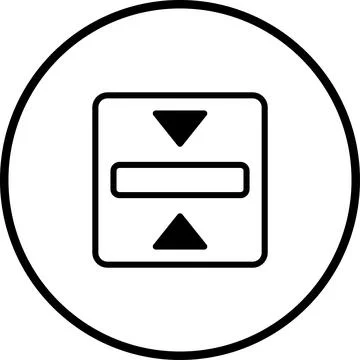 Arrow Up and Down Icon in Circle, Representing Adjustable or Vertical Movemen Illustrazione stock