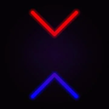 Arrow, up and down neon icon on dark background イラスト素材