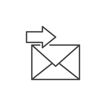 Arrow and Envelope vector Email Forward concept line icon Stock Illustration