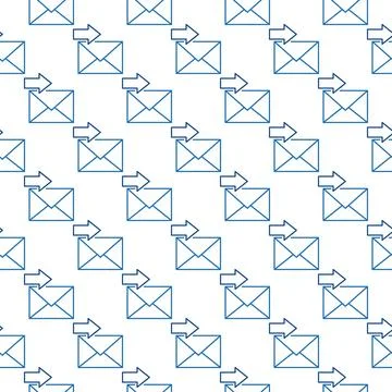 Arrow and Envelope vector Email Forward line seamless pattern Stockillustratie