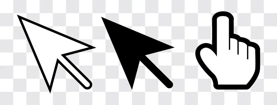 Arrow and hand cursor Stock Illustration