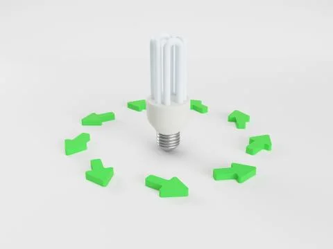 Arrow and lightbulb Stock Illustration
