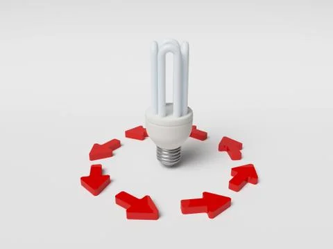 Arrow and lightbulb Stock Illustration