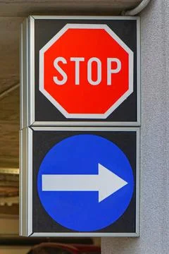 Arrow and stop Stock Photos