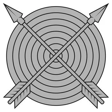 Arrow and target in technical gray Stock Illustration