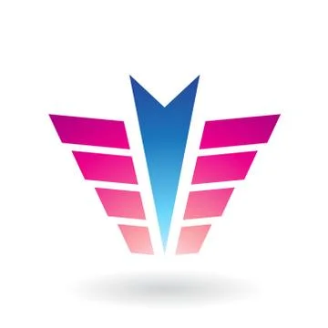Arrow and Wing Shaped Abstract Icon Stock Illustration
