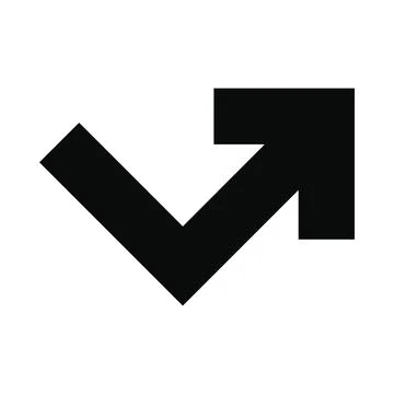 Arrow angle turning to right icon Stock Illustration