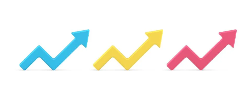 Arrow up angular diagram analyzing element marketing information index 3d i.. Illustrazione stock