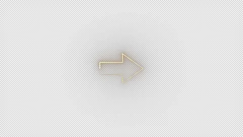 Arrow, Animated Neon Arrow Pack Overlay - Glowing Yellow Screen Element Set Stock Footage 322004105