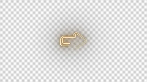 Arrow, Animated Neon Arrow Pack Overlay - Glowing Yellow Screen Element Set Stock Footage 322004114