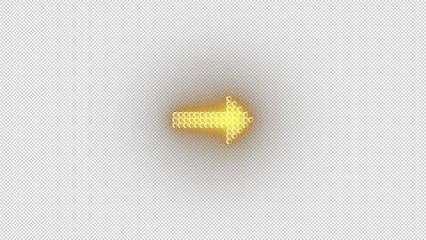 Arrow, Animated Neon Arrow Pack Overlay - Glowing Yellow Screen Element Set Stock Footage 322004255
