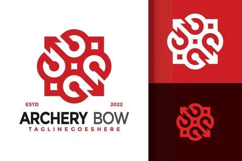 Arrow Archery Bow Creative Logo Design Vector Illustration Template Stock Illustration