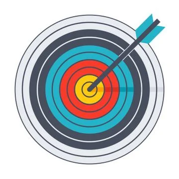 Arrow in archery target Stock Illustration