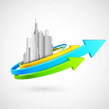 Arrow Around Building Illustrazione stock