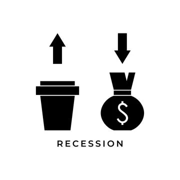 Arrow up arrow down recession icon symbol design vector illustration. Stock Illustration