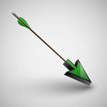 Arrow with arrowhead, vector. Stock Illustration