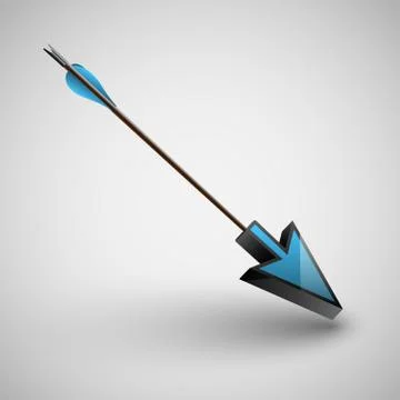Arrow with arrowhead, vector. Illustrazione stock