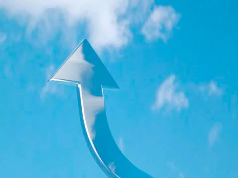Arrow - aspire to sky - with clipping path Stock Illustration
