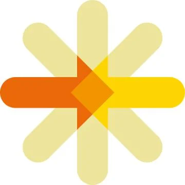 Arrow asterisk symbol in soft and warm colors. Stock Illustration