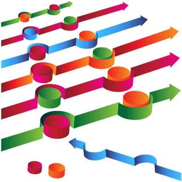Arrow avoiding obstacles Stock Illustration