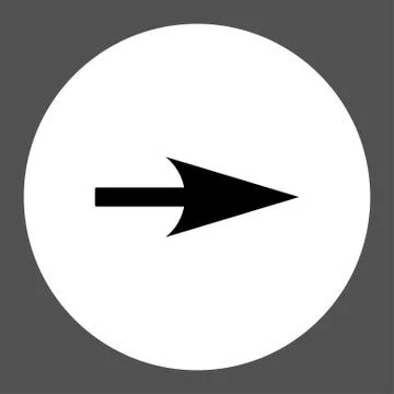 Arrow Axis X flat black and white colors round button 스톡 일러스트