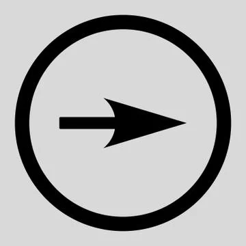 Arrow Axis X flat black color rounded vector icon Illustrazione stock