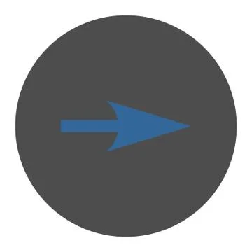 Arrow Axis X flat cobalt and gray colors round button Illustrazione stock