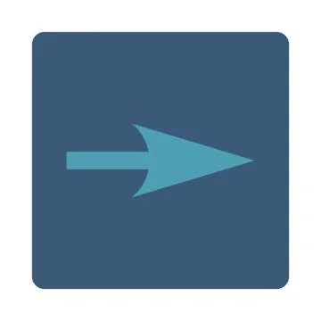 Arrow Axis X flat cyan and blue colors rounded button Illustrazione stock