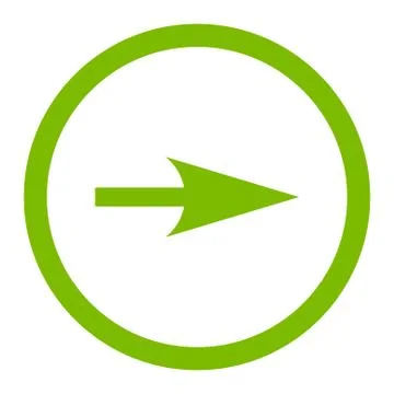 Arrow Axis X flat eco green color rounded vector icon Illustrazione stock