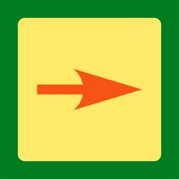 Arrow Axis X flat orange and yellow colors rounded button Illustrazione stock