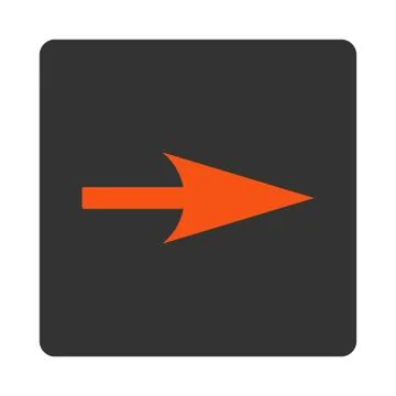 Arrow Axis X flat orange and gray colors rounded button Illustrazione stock