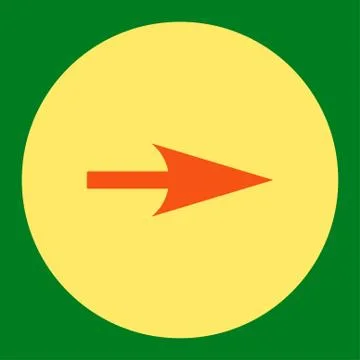 Arrow Axis X flat orange and yellow colors round button イラスト素材