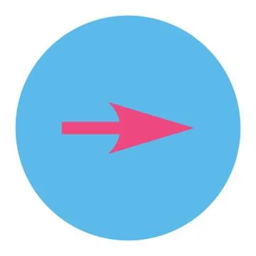 Arrow Axis X flat pink and blue colors round button 스톡 일러스트
