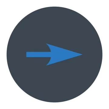 Arrow Axis X flat smooth blue colors round button Illustrazione stock