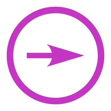 Arrow Axis X flat violet color rounded vector icon Stock Illustration