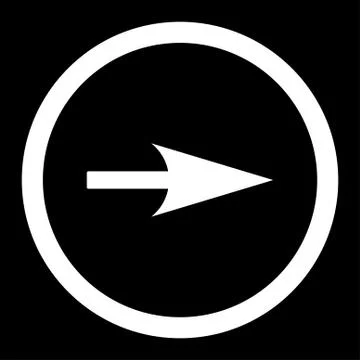 Arrow Axis X flat white color rounded vector icon Stock Illustration