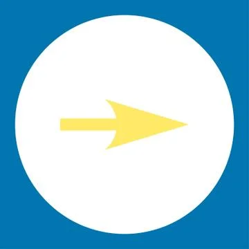 Arrow Axis X flat yellow and white colors round button 스톡 일러스트