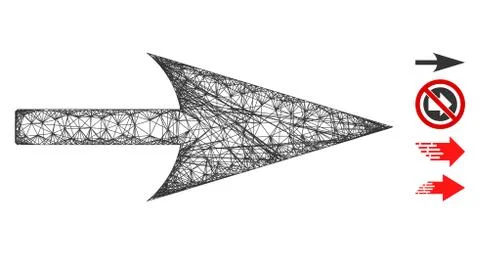 Arrow Axis X Web Vector Mesh Illustration 스톡 일러스트