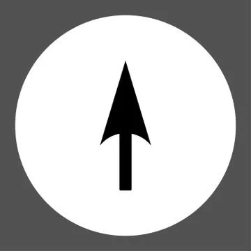 Arrow Axis Y flat black and white colors round button 스톡 일러스트