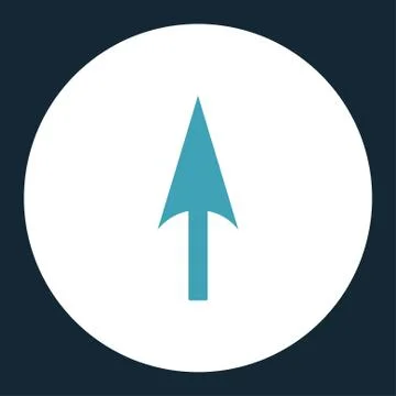Arrow Axis Y flat blue and white colors round button 스톡 일러스트