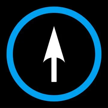 Arrow Axis Y flat blue and white colors rounded vector icon Stock Illustration