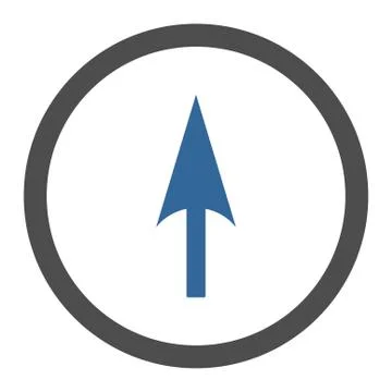 Arrow Axis Y flat cobalt and gray colors rounded vector icon Stock Illustration
