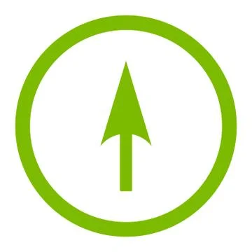Arrow Axis Y flat eco green color rounded vector icon Stock Illustration